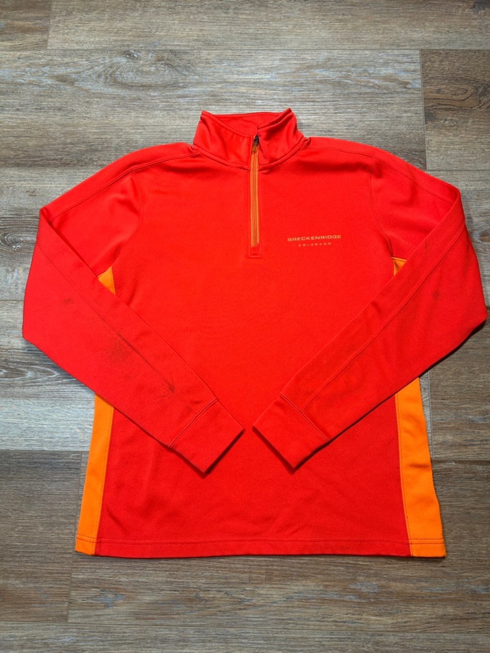 breckenridge Red and Orange Lightweight 1/4 Zip Shirt Jacket